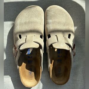Birkenstock Beige Suede Clog 38